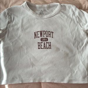 white and red newport beach t shirt